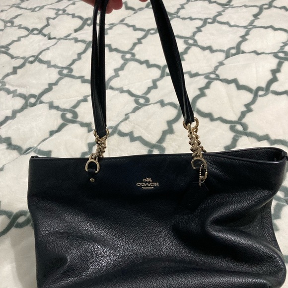 Coach Bags Coach Black Leather Bag With Gold Tone Hardware Poshmark